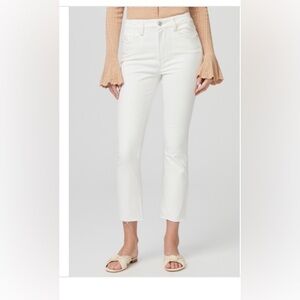 Paige Colette crop flare jeans white 24 NWT